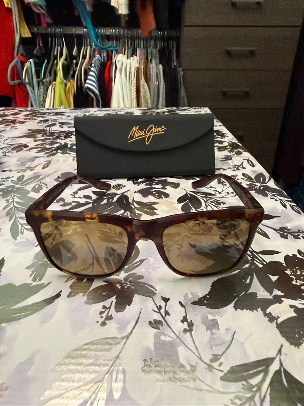 Maui Jim Tortoise Frame Sunglasses with Brown Lenses